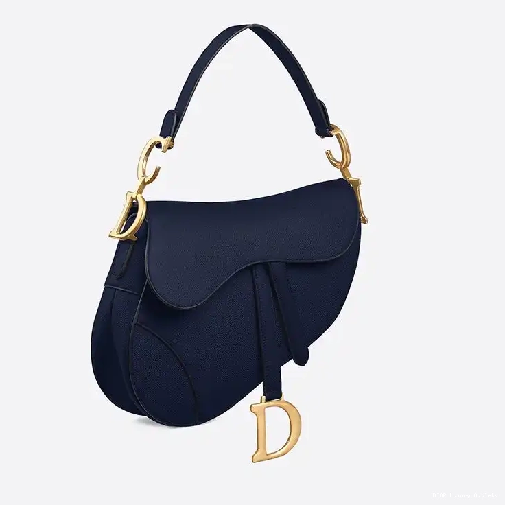 Cheap Dior Saddle Bag Blue Calfskin Navy Grained 0508 Luxury